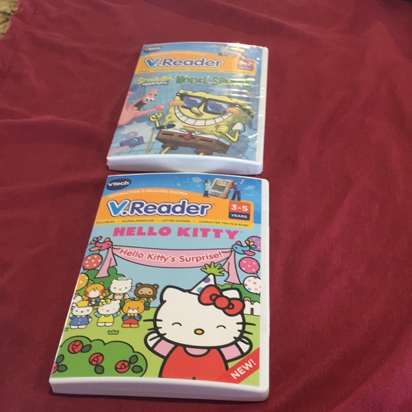 Vtech V.Reader 2 pack NEW Sealed Sponge Bob Squarepants & Hello Kitty Surprise - Picture 2 of 8
